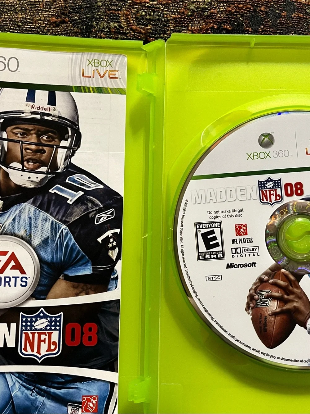 Microsoft Xbox 360 Madden NFL 08 Game - Green/Black Cover